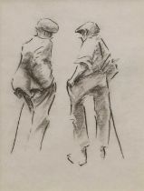 Brian Irving (1931-2013) "Dalesman kalling" Charcoal, together with a further charcoal sketch by the