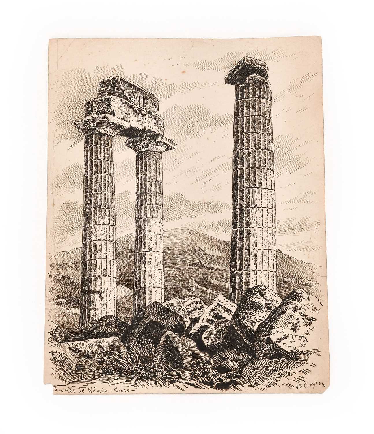 A B Clayton (19th Century) A large collection of ink drawings to include, various views in Greece, - Bild 3 aus 5