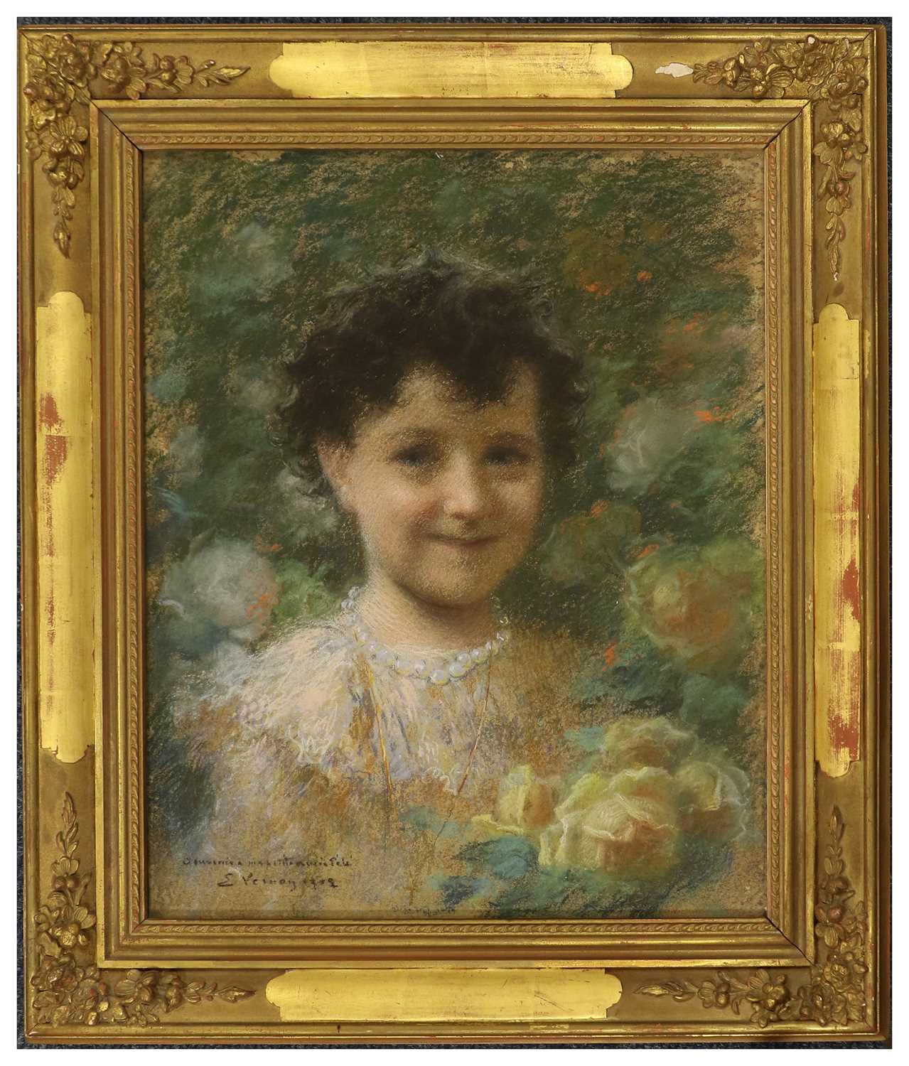 Emile Vernon (1872-1919) Portrait of a young child Signed, inscribed and dated 1902?, pastel, 34cm - Bild 3 aus 3