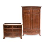 A Victorian Mahogany, Crossbanded and Boxwood-Strung Wardrobe, stamped Morison & Co, Edinburgh, late