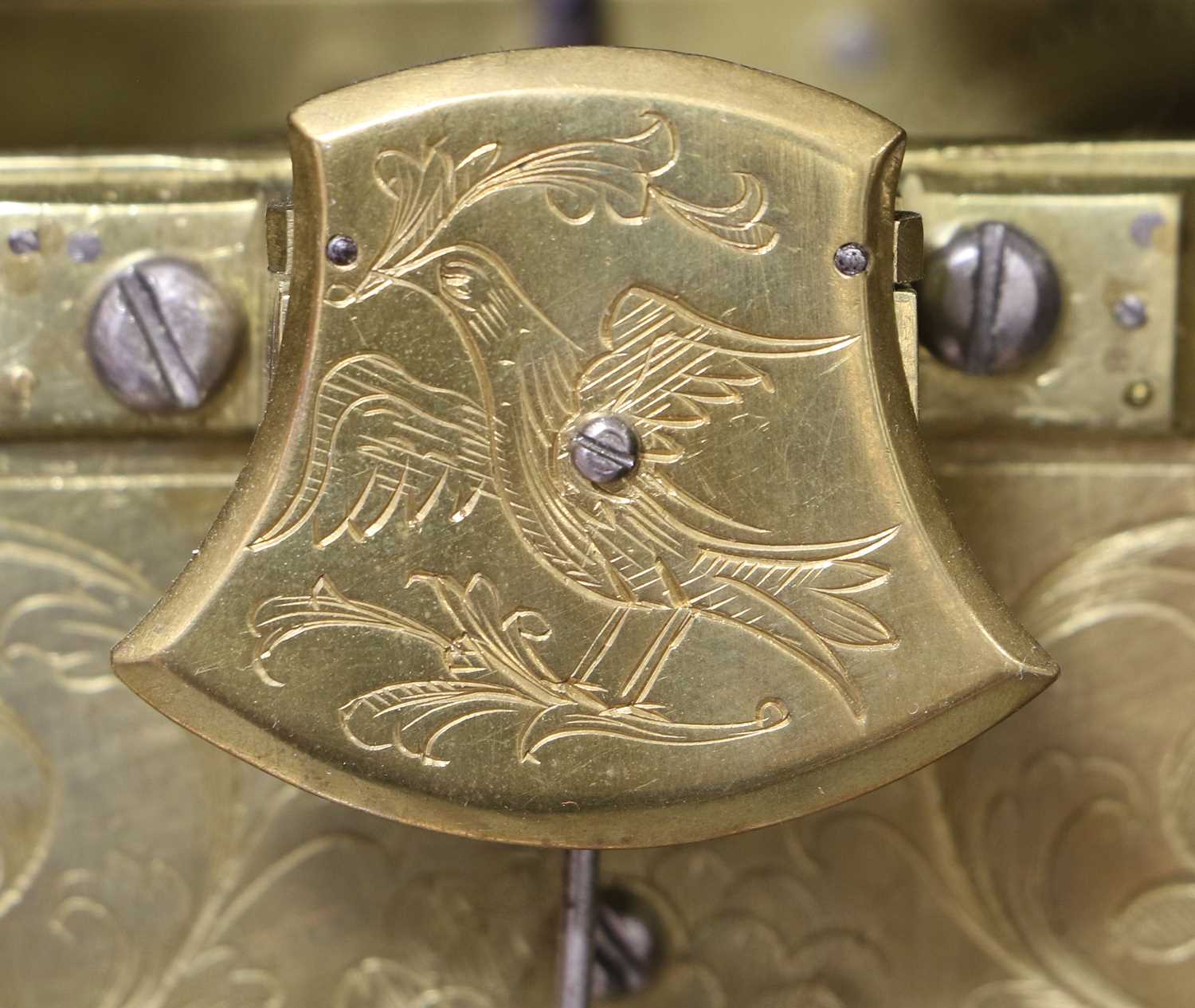 An Ebonised Chiming Table Clock, signed W Tomlinson, London, early 18th century, inverted bell top - Image 7 of 25