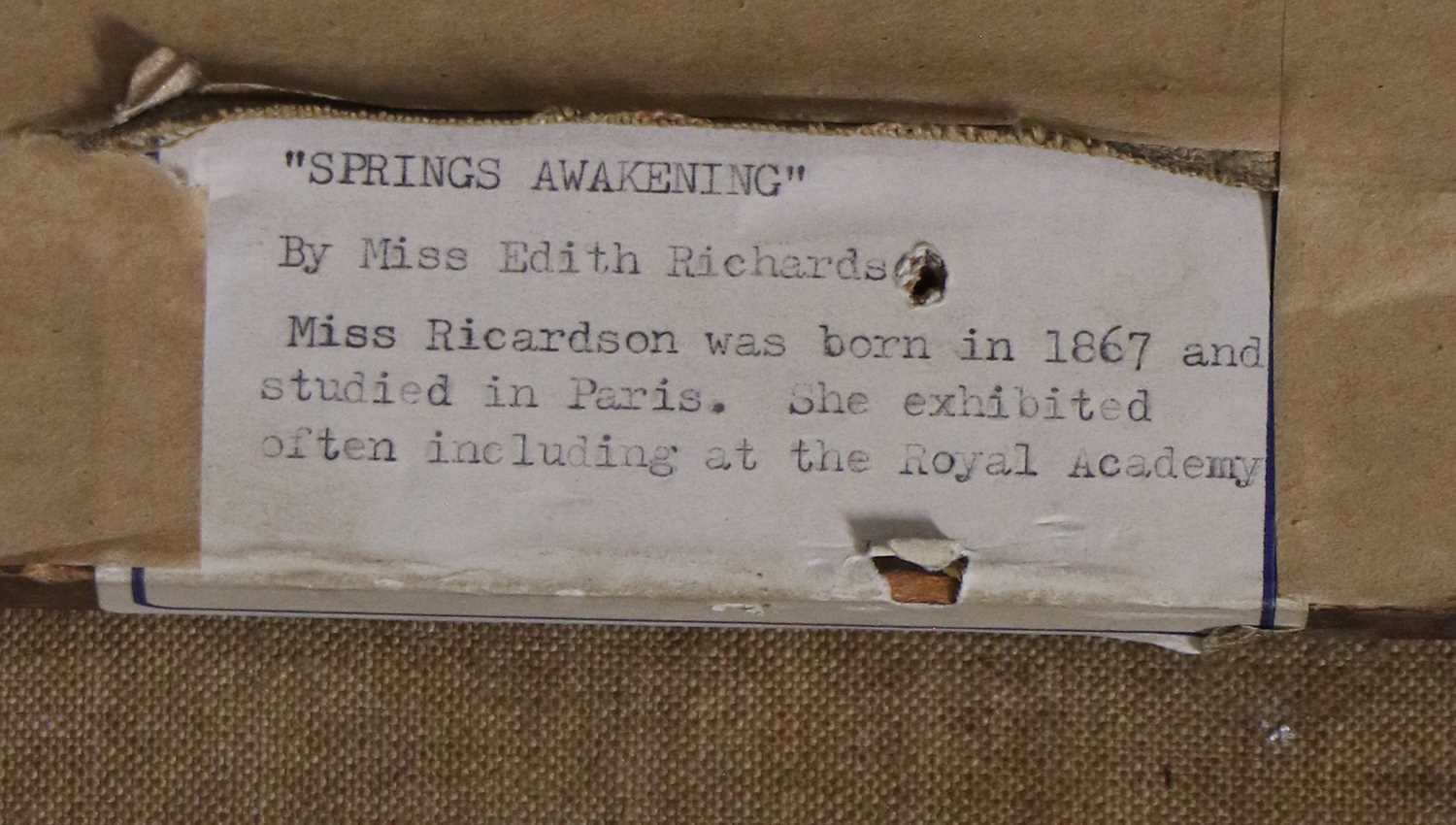 Edith Richardson (19th/20th Century) "Spring Awakening" Signed, oil on canvas, 74cm by 54cm Sold - Bild 3 aus 6