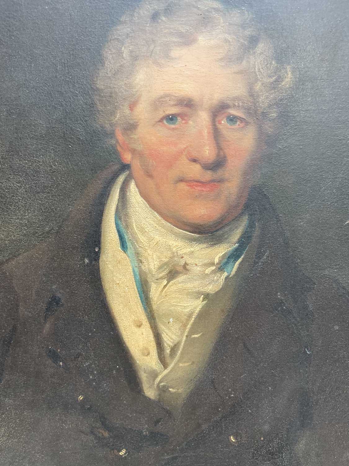 After Sir Thomas Lawrence (1769-1830) Portrait of Sir Robert Peel seated in a chair, holding a - Image 25 of 25