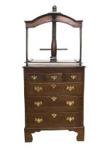 A George III Oak Straight-Front Chest of Drawers with Linen Press, late 18th century, the