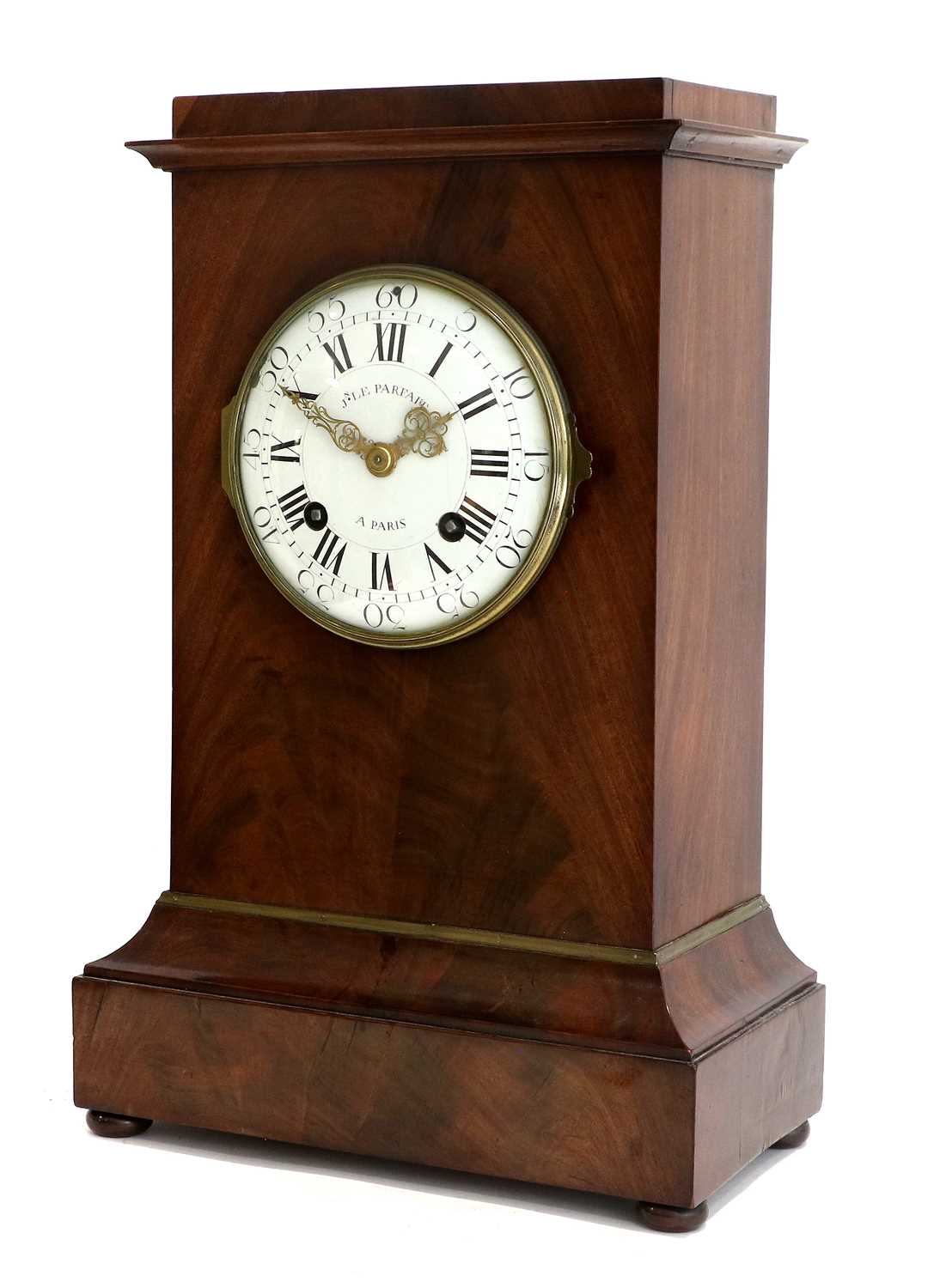 A Mahogany Striking Bracket Clock, signed Jn Le Parfait, A Paris, 19th Century, nicely figured - Image 2 of 6