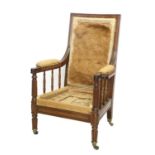 A George IV Mahogany Chair Frame, 2nd quarter 19th century, the moulded frame above a horsehair back