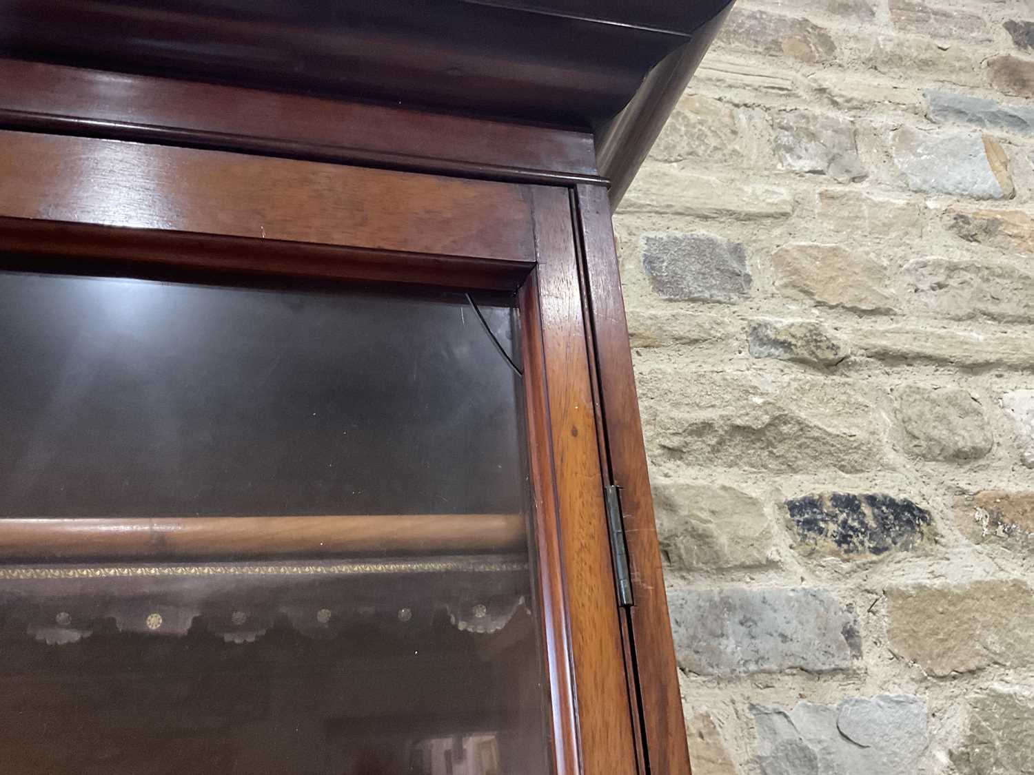 A Victorian Mahogany Bookcase, the moulded cornice above four conforming glazed doors enclosing - Image 5 of 10