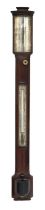 A Mahogany Bow Fronted Stick Barometer, Signed J.Newman 122 Regent Street, London, Circa 1820,