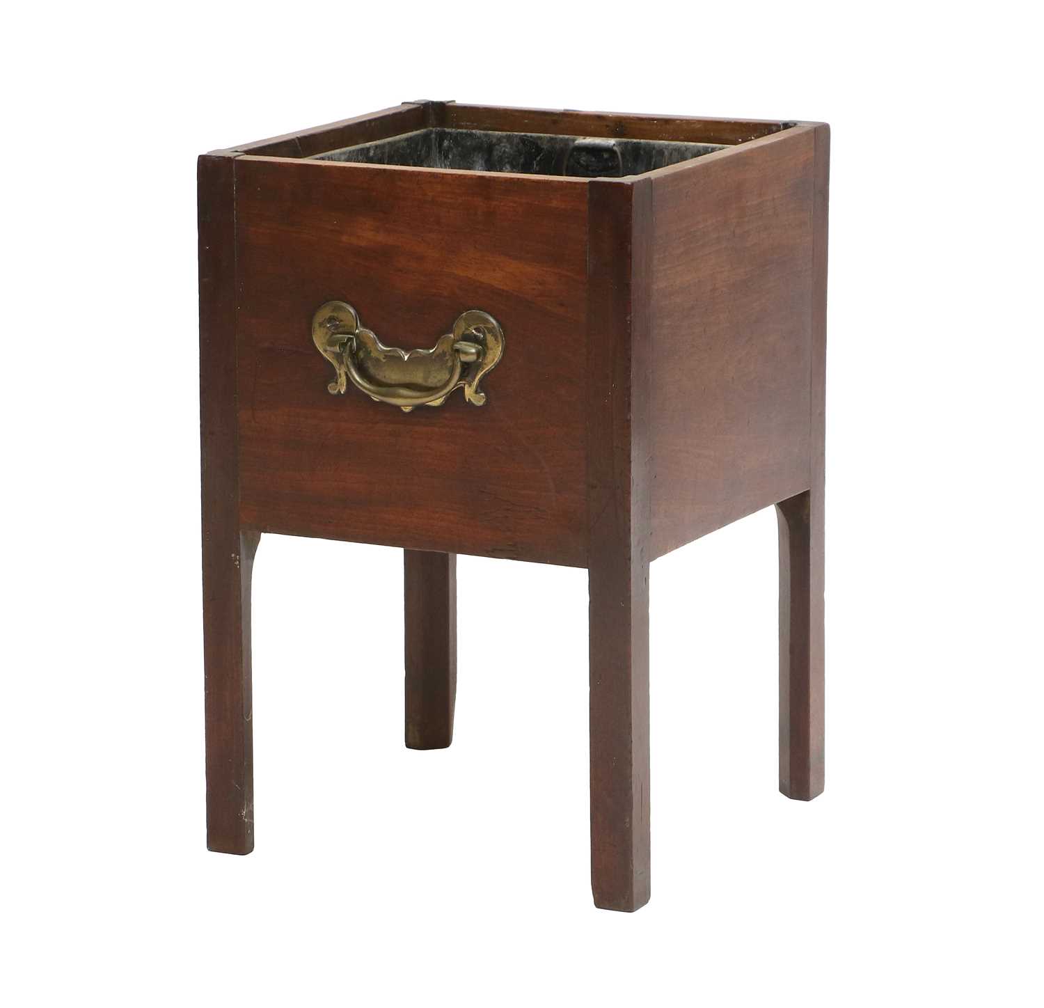 A George III Mahogany Planter, late 18th century, of octagonal-shaped form with brass carrying - Image 4 of 8