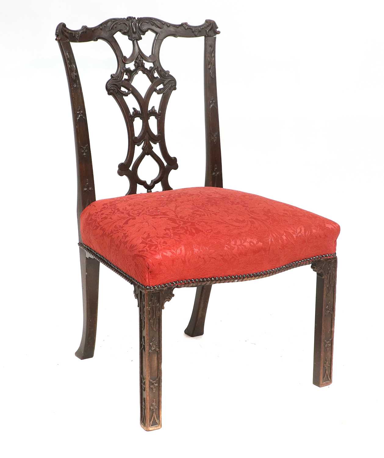 A George III Carved Mahogany Chippendale Director Period Single Dining Chair, circa 1760,