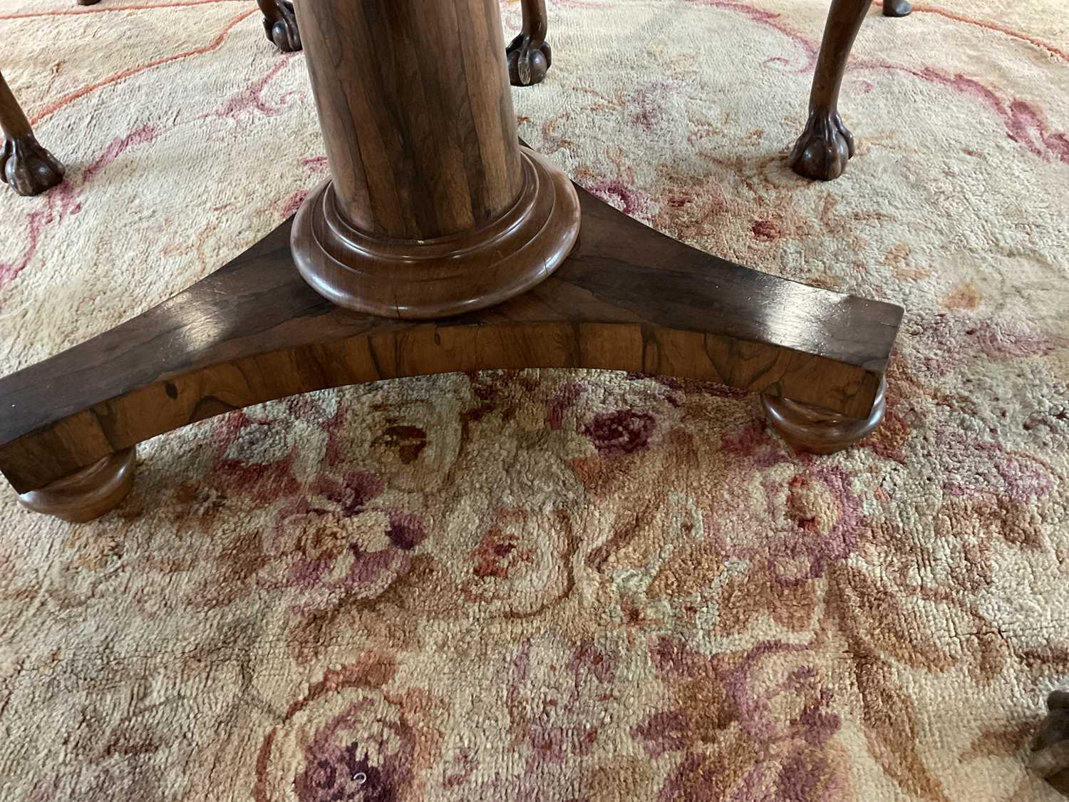 A William IV Rosewood Circular Dining Table, 2nd quarter 19th century, the flip-top on a column - Image 8 of 9