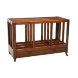 A Victorian Mahogany Three-Division Canterbury or Folio Stand, of unusal form, the plain uprights