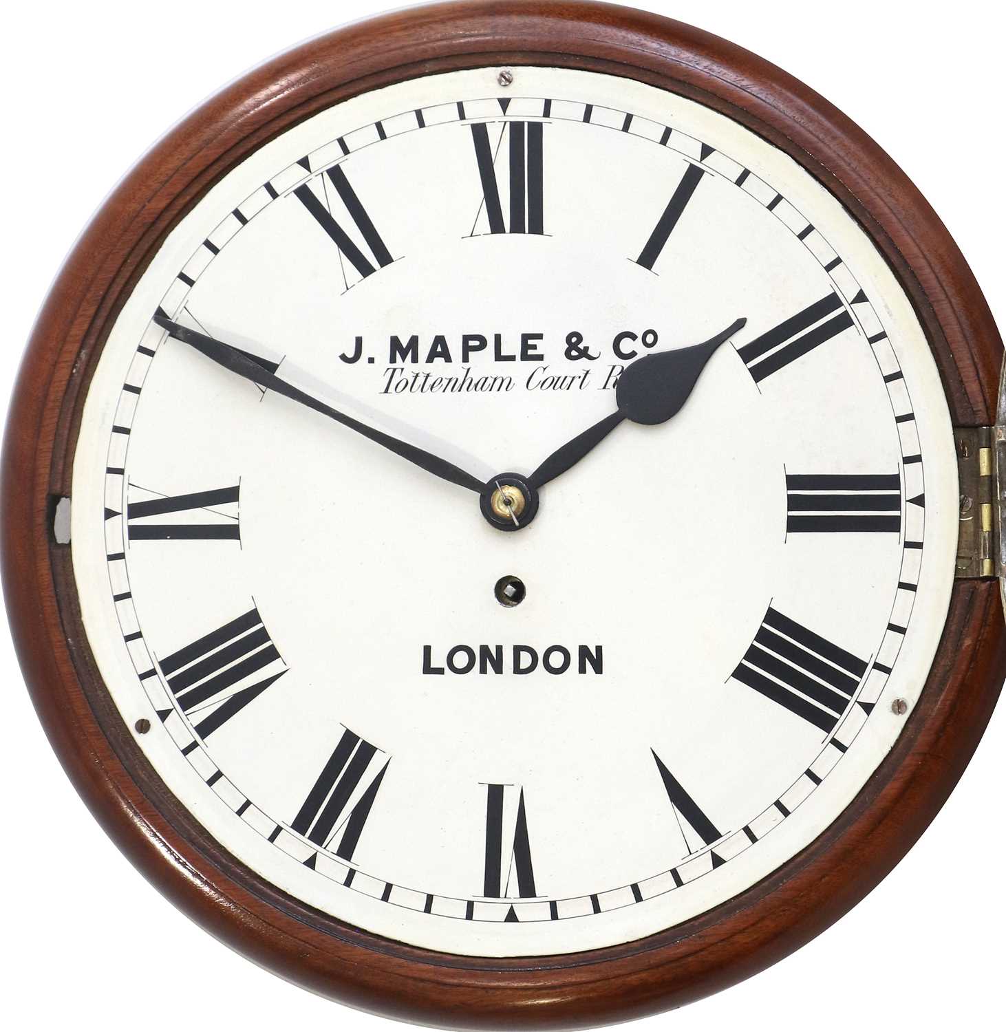 A Mahogany Wall Timepiece, signed J Maple & Co, Tottenham Court Rd, London, circa 1890, case with - Image 2 of 4