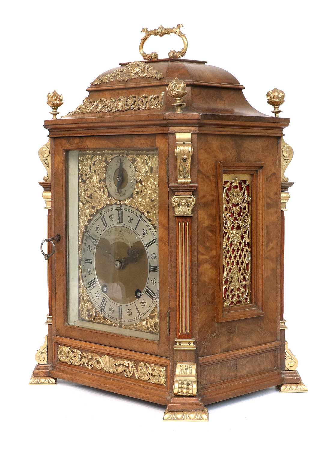 A Walnut Quarter Striking Table Clock, signed Bethel Jacobs, Hull, 7 White Friar Gate, circa 1890, - Image 2 of 16