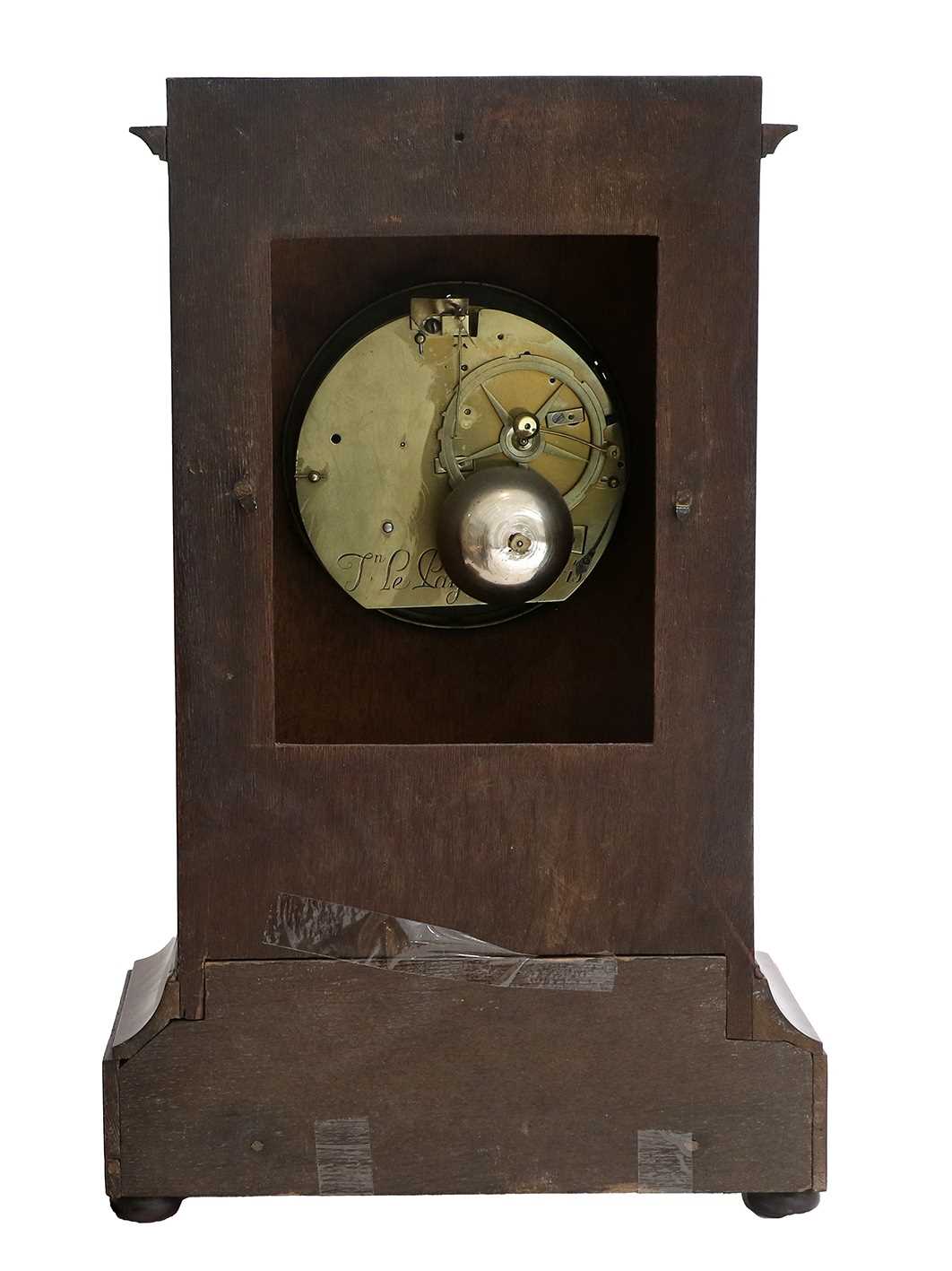 A Mahogany Striking Bracket Clock, signed Jn Le Parfait, A Paris, 19th Century, nicely figured - Image 5 of 6