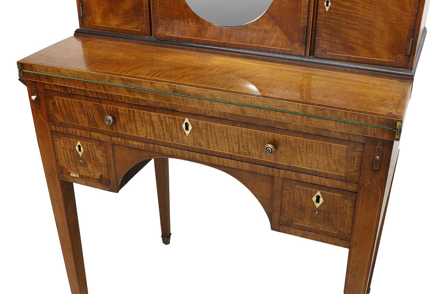 A George III Mahogany, Boxwood and Rosewood-Crossbanded Writing Desk, early 19th century, the - Image 2 of 3