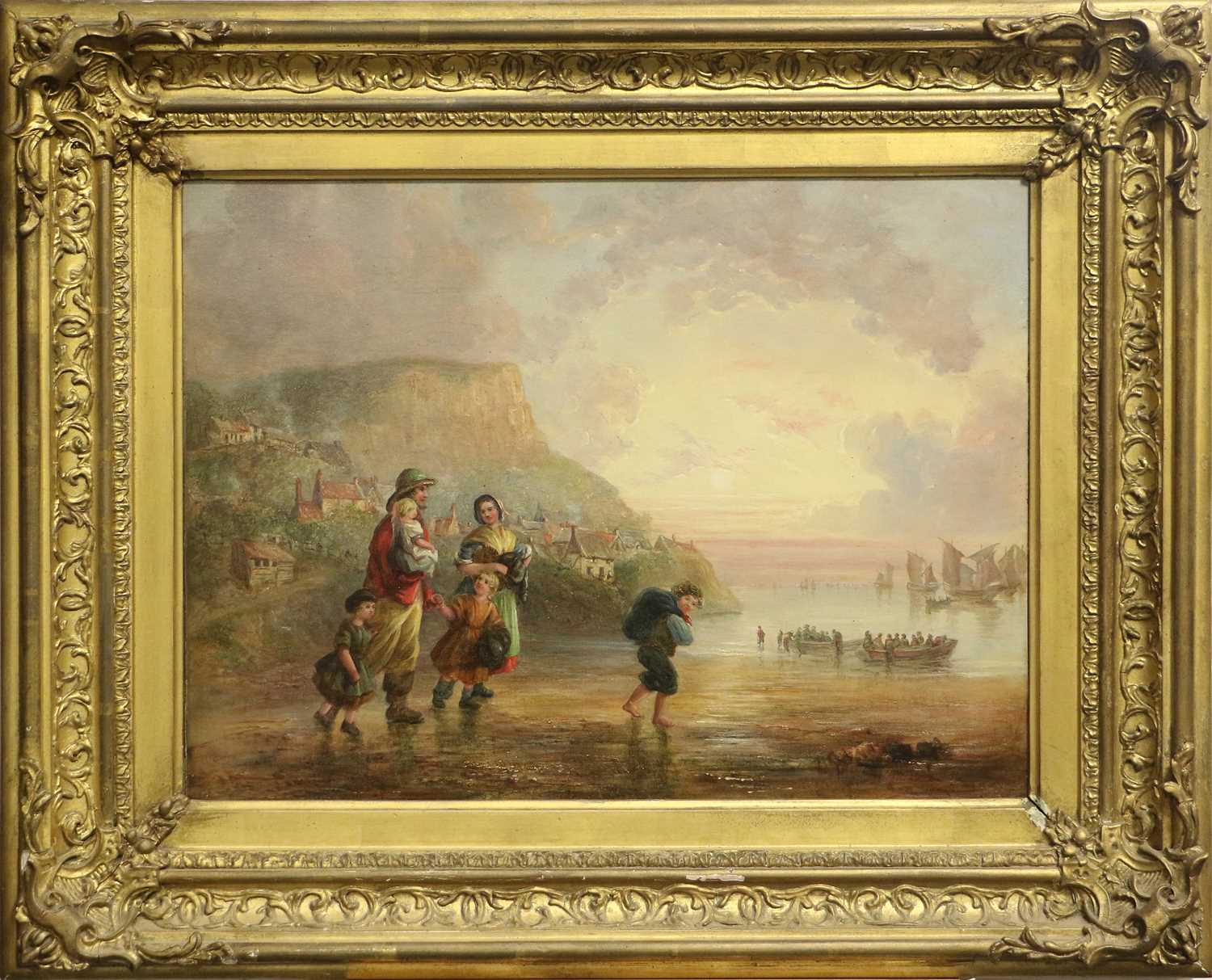 Sarah Ellen Weatherill (1836-1920) Fishing family on the sands at Runswick Bay, with beached boats - Bild 2 aus 3