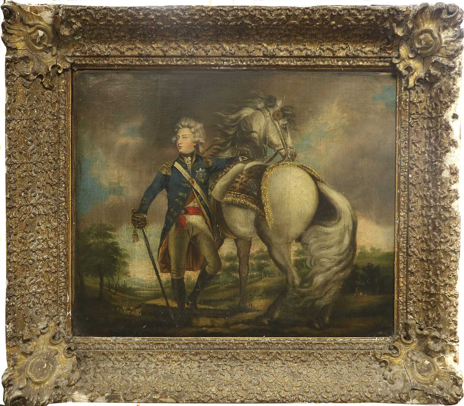 After Sir Joshua Reynolds PRA (1723-1792) George, Prince of Wales Oil on canvas, 44.5cm by 55.5cm - Image 3 of 3