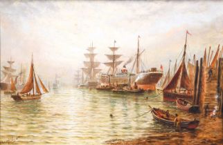 Bernard Benedict Hemy (1845-1913) "Loading cargo on the Tyne" Signed and dated 1892, signed,
