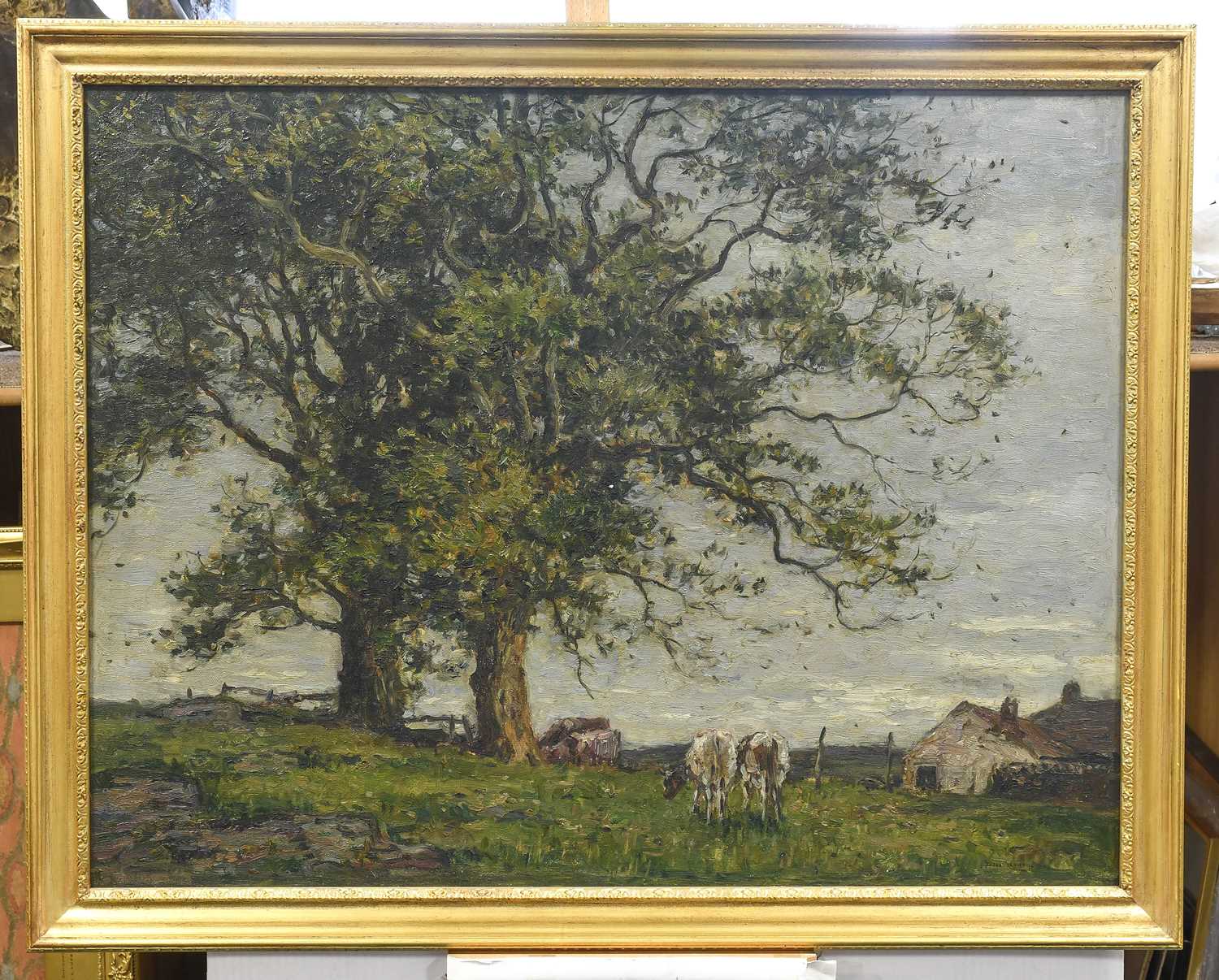 George Graham RSW, RI, ROI (resigned) RBA (1881-1949) Cattle in Wensleydale Signed, oil on canvas, - Bild 2 aus 3