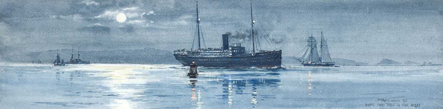 Frank Watson Wood (1862-1953) ''Ships That Pass in the Night'' Signed and dated 1910, watercolour