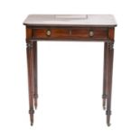 An Early 19th Century Mahogany Chamber Table, by Gillows of Lancaster, with pivotring lid to enclose