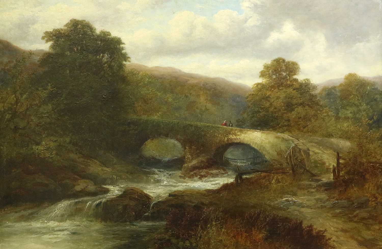 Attributed to William Mellor (1851-1931) "On the Esk, Yorkshire" Oil on canvas, 49.5cm by 69.5cm