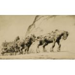 George Soper RE (1870-1942) "The Quarry Team" (1920) Signed in pencil, black and white etching,