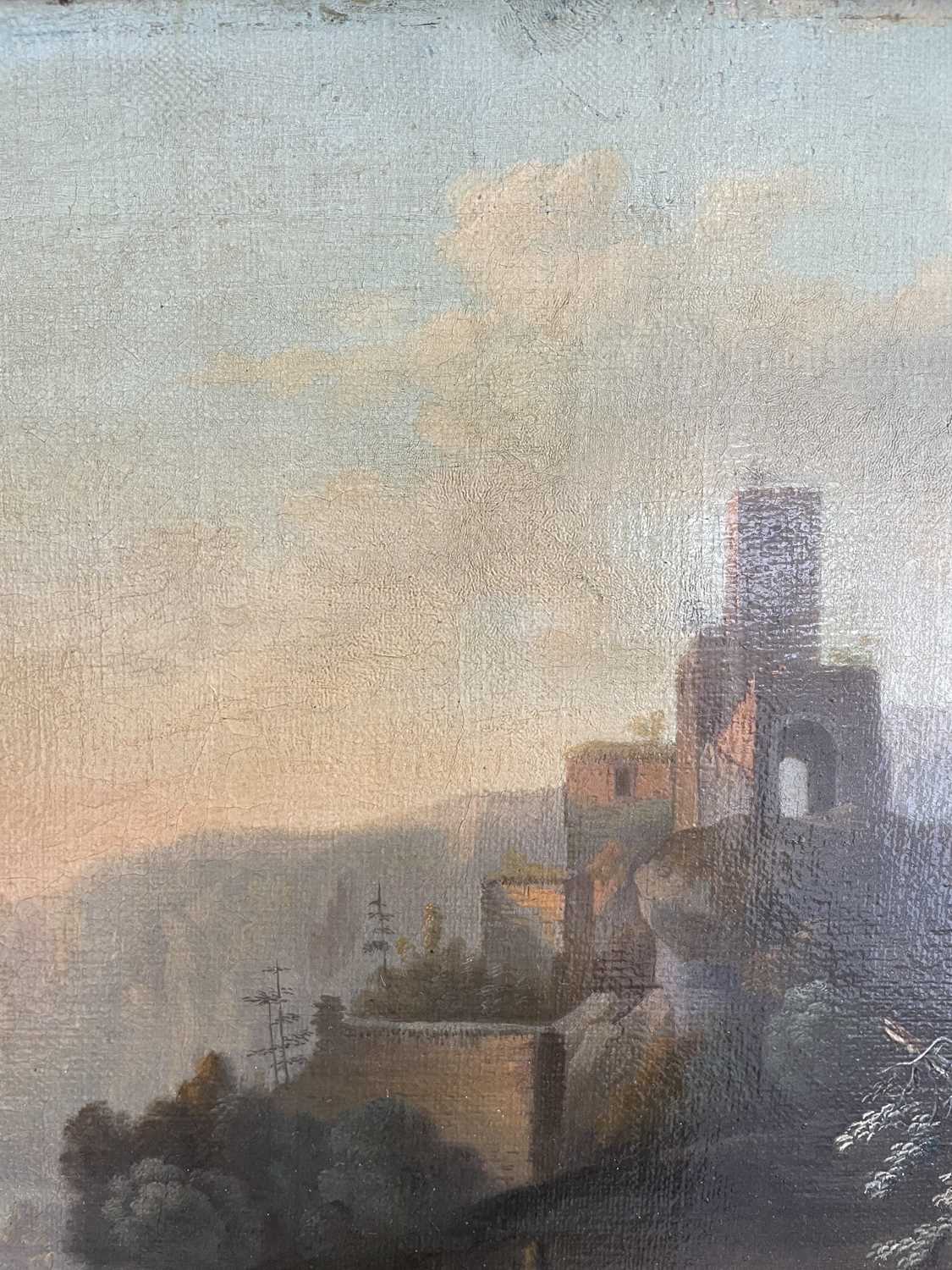 Follower of Johann Christian Vollerdt (18th Century) German Rhineland landscape with figures on a - Image 4 of 25