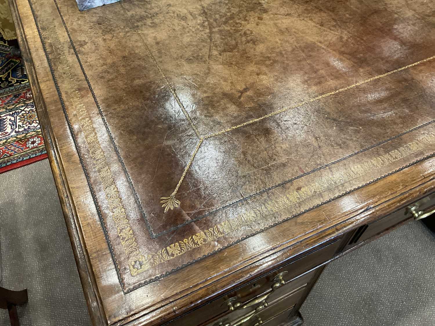 A Late George III Mahogany Double Pedestal Partners' Desk, early 19th century, the rectangular - Image 4 of 9