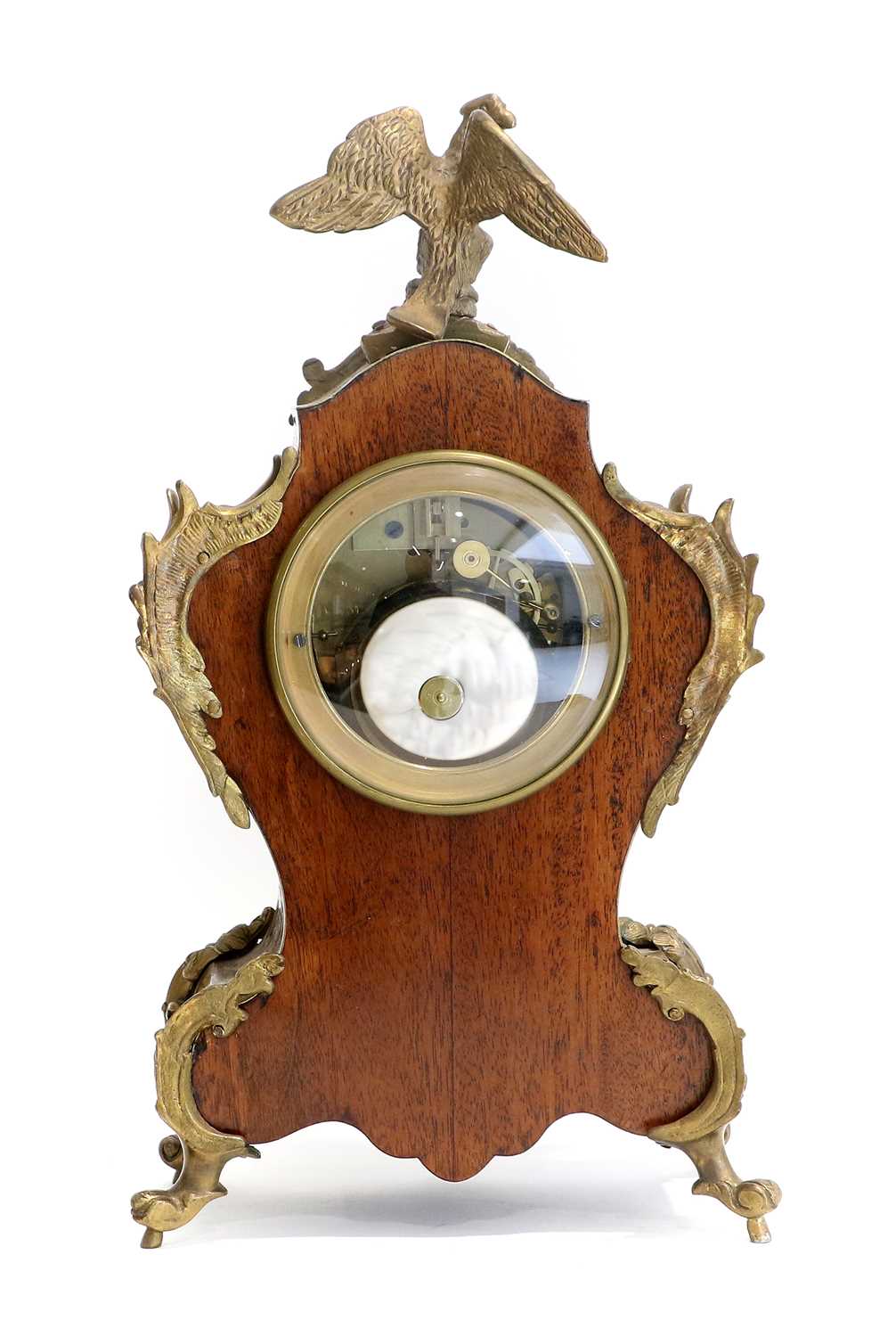 A French Gilt Metal and Tortoiseshell "Boulle" Striking Mantel Clock, retailed by Payne & Cie, - Bild 5 aus 6