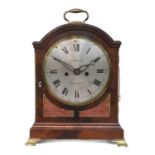 A Mahogany Striking Table Clock, Early 19th Century and Later, case with top carrying handle, side