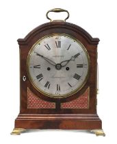 A Mahogany Striking Table Clock, Early 19th Century and Later, case with top carrying handle, side