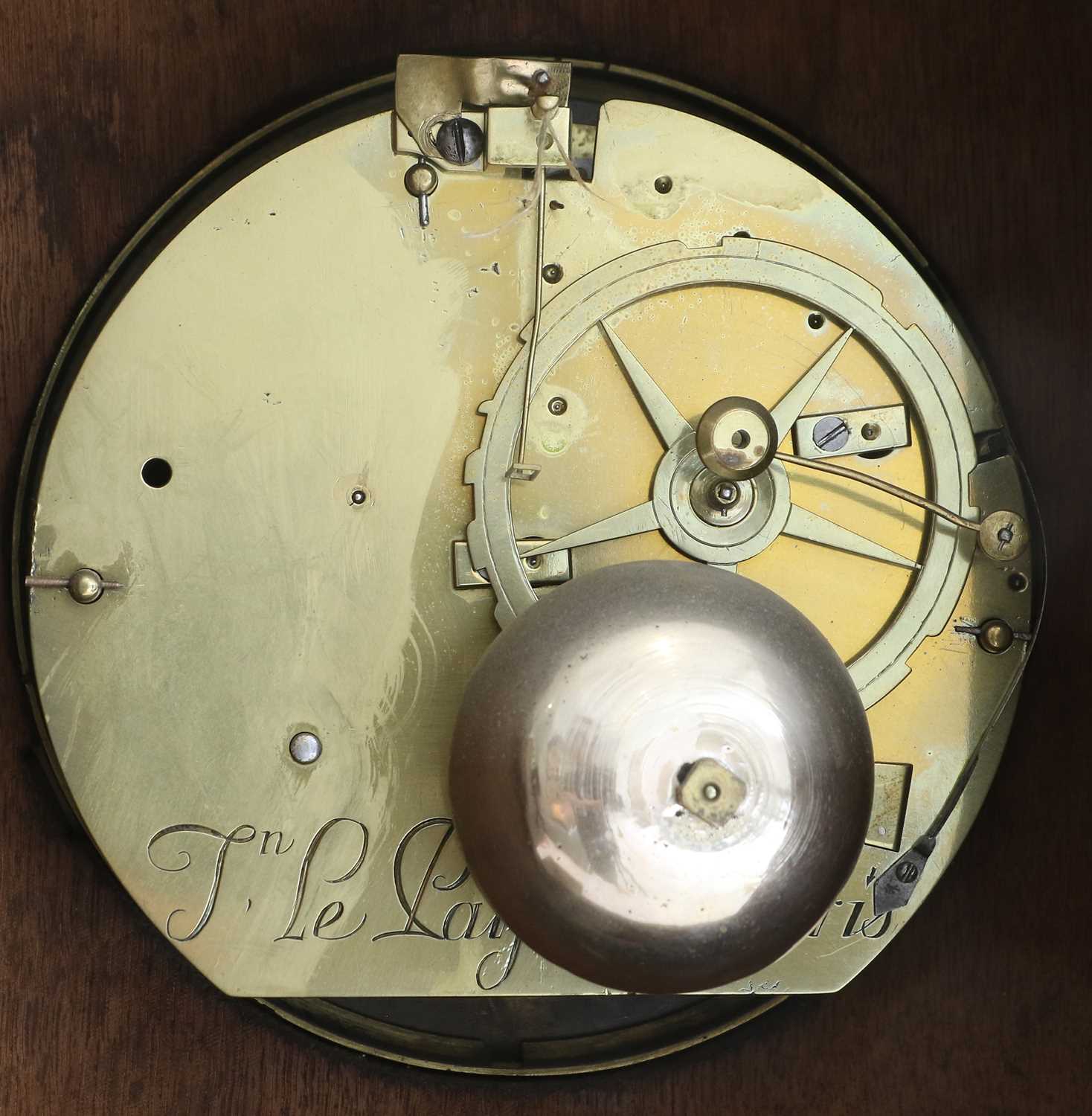A Mahogany Striking Bracket Clock, signed Jn Le Parfait, A Paris, 19th Century, nicely figured - Image 4 of 6