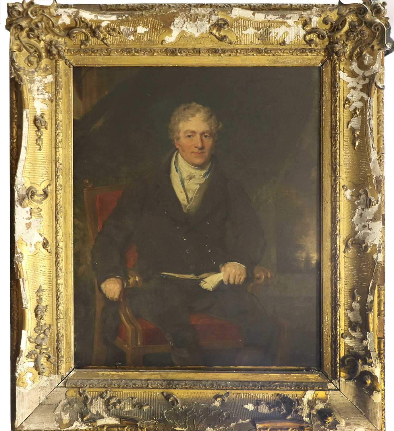 After Sir Thomas Lawrence (1769-1830) Portrait of Sir Robert Peel seated in a chair, holding a - Image 2 of 25
