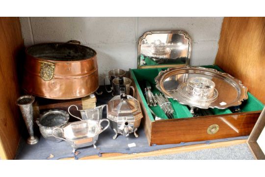 A Collection of Assorted Silver and Silver Plate, the silver including eleven coffee spoons, a