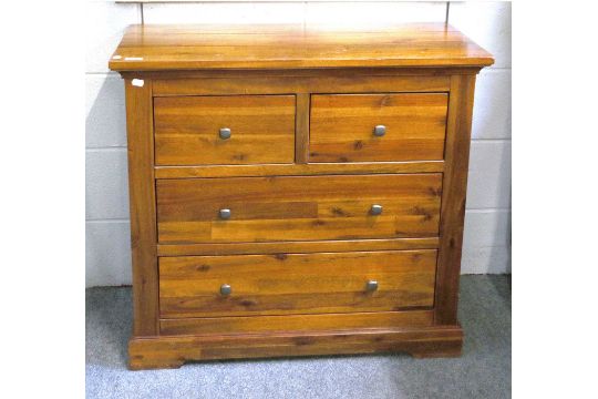 A Pair of Modern Cherrywood Straight Front Three Height Chests of Drawers, each 87cm by 43cm by - Image 2 of 3