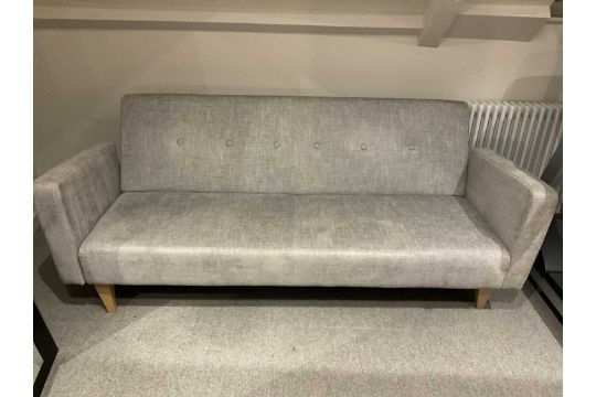 A John Lewis Grey Sofa Two Seater Sofa / Combined Occasional Bed, raised on beech effect legs with - Image 2 of 8