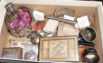 Wrist watches, pens, medallions and fob medals, badges, old banknotes, etc.