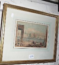 Samuel Prout 1783-1852 a watercolour of Venice with figures in the foreground, indistinctly signed &