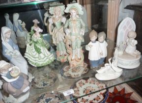 Nine various china figurines