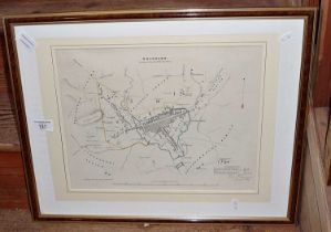 Engraved town plan of Bridport, c. 1900