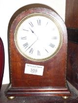 Edwardian mahogany dome topped mantle clock