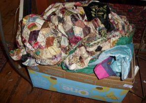 19th c. American patchwork quilt (A/F) and other fabrics