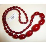 Art Deco cherry amber bakelite bead necklace, approx. 36cm long and 60g in weight