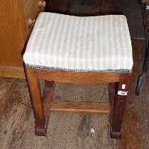 Arts & Crafts oak dressing table stool