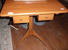 Shaker -style beechwood occasional table on tripod base with two drawers