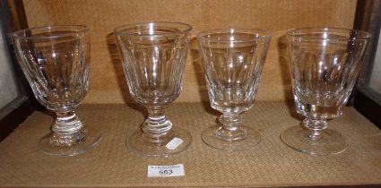 19th c. set of four cut glass rummers