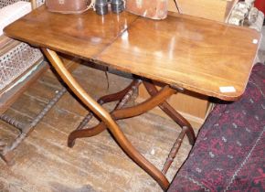 19th c. mahogany folding campaign/coaching table