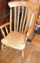 Large beech farmhouse kitchen fireside chair